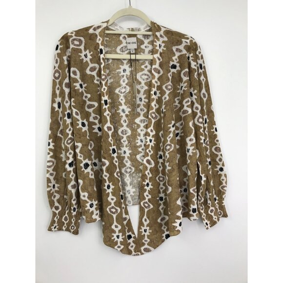 Nic + Zoe Falling Jewels Knit Linen Blend Cardigan Wear Multi Way Tan XL NEW - Picture 4 of 10